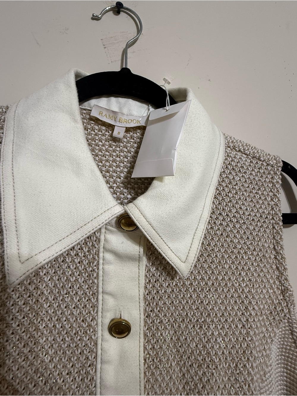 Ramy Brook Cream Sleeveless Polo Knit Mini Dress - Picture 3 of 3